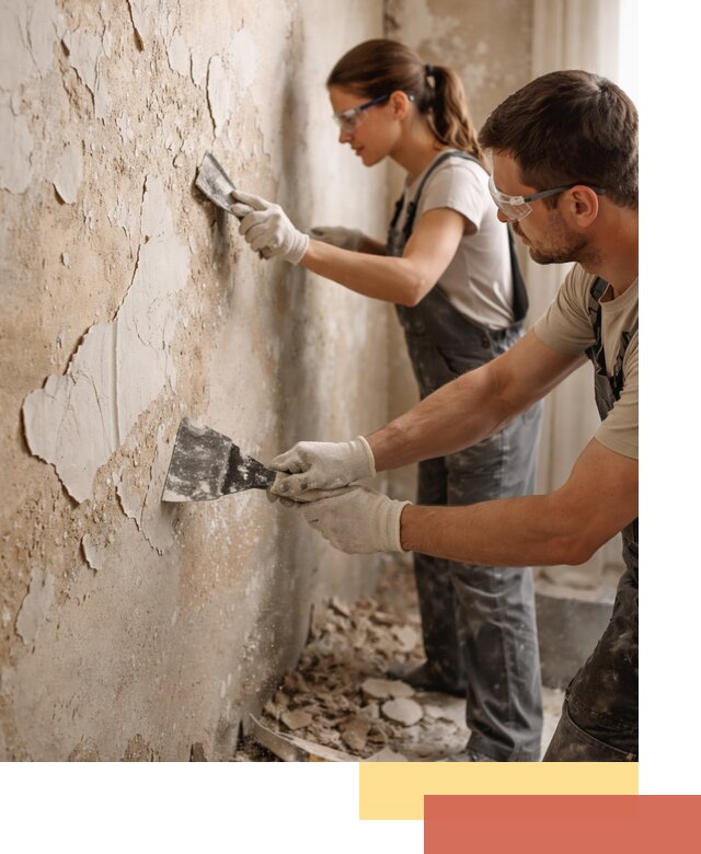 Снятие старой шпаклевки и подготовка поверхностей в Махачкале