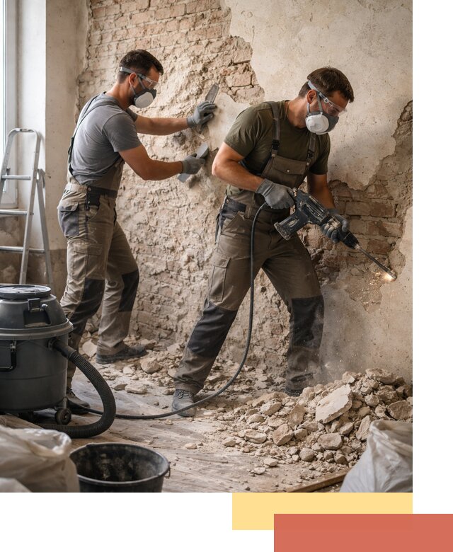 Демонтаж штукатурки со стен в Махачкале быстро и аккуратно