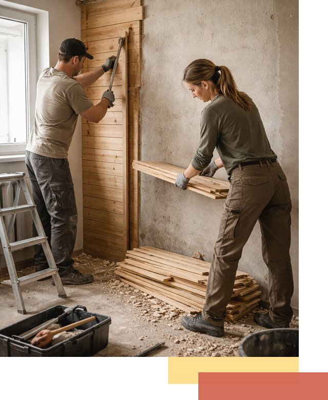 Демонтаж вагонки со стен в Махачкале — профессиональный демонтаж