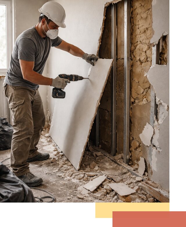 Демонтаж гипсокартона со стен в Махачкале качественно и быстро