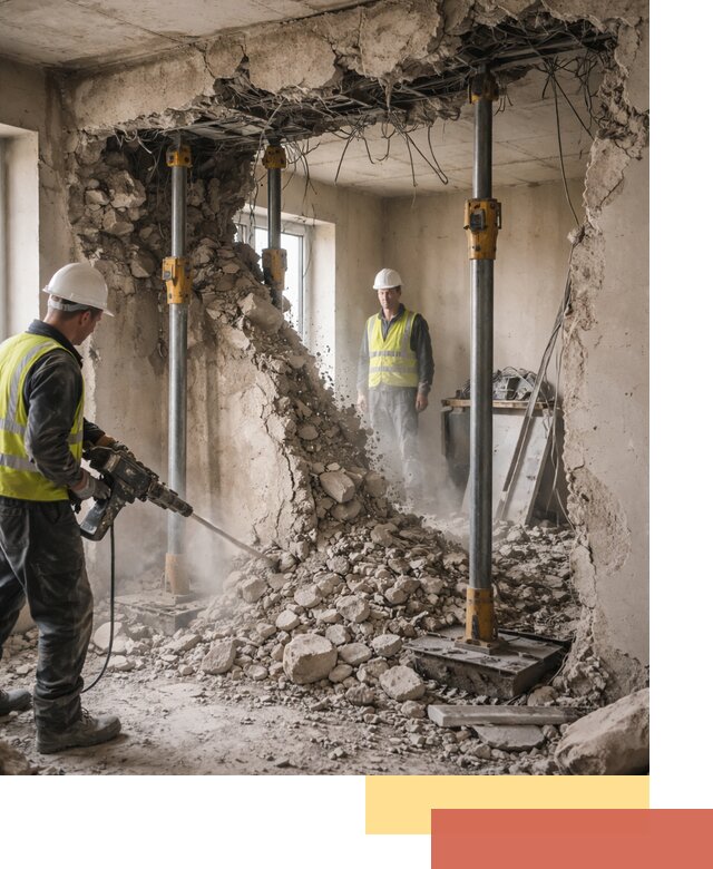 Снос несущих стен в Махачкале с гарантией безопасности и качества