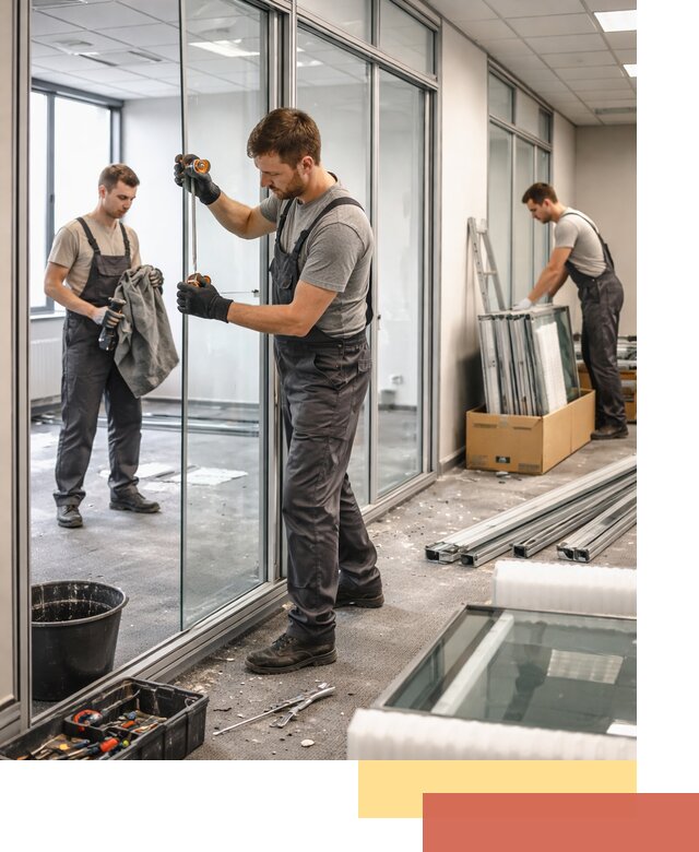 Демонтаж стеклянных перегородок в Махачкале быстро и безопасно