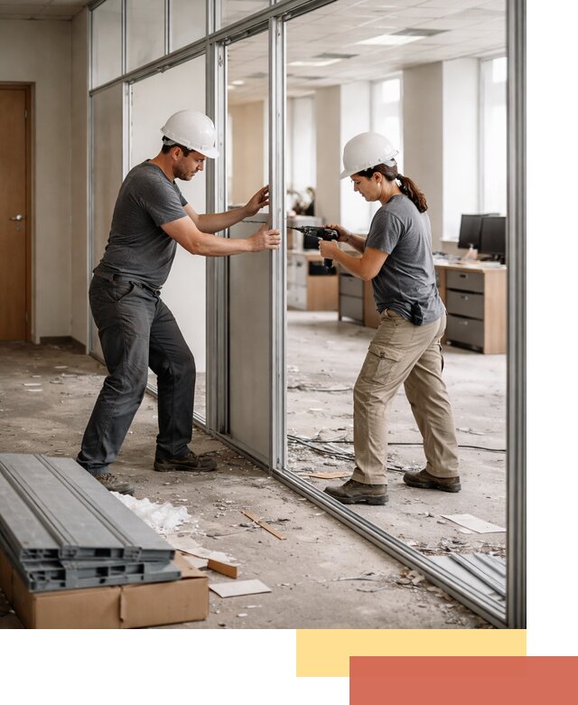 Демонтаж алюминиевых перегородок в Махачкале быстро и аккуратно