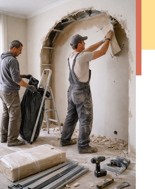 Демонтаж арки из гипсокартона в Махачкале от 3624 руб. — услуги под ключ | ОТДЕЛОЧНИК-Мхч