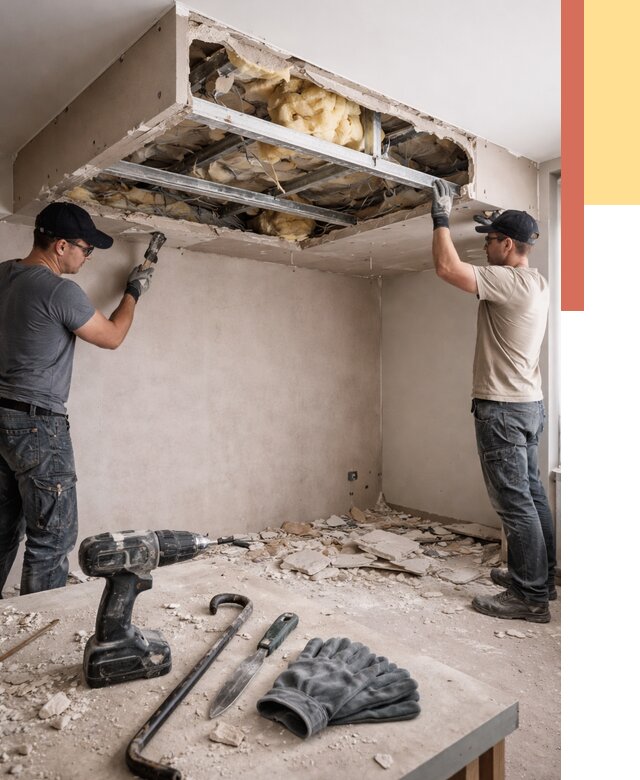 Демонтаж короба из гипсокартона в Махачкале от 1574 руб. — быстро и недорого | ОТДЕЛОЧНИК-Мхч