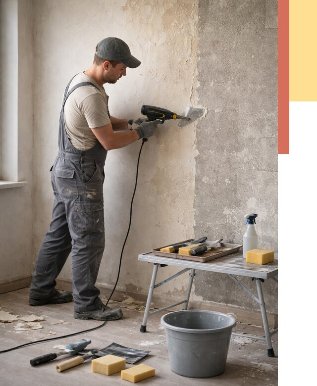 Очистка стен от клея в Махачкале от 1916 руб. — снятие и удаление клея со стен | ОТДЕЛОЧНИК-Мхч