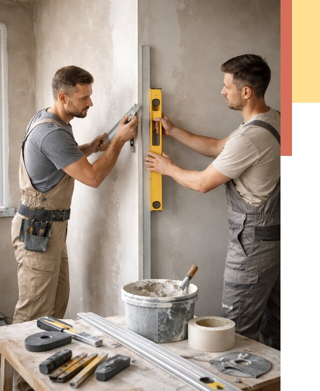 Выведение углов стен в Махачкале от 1916 руб. быстро и недорого | ОТДЕЛОЧНИК-Мхч