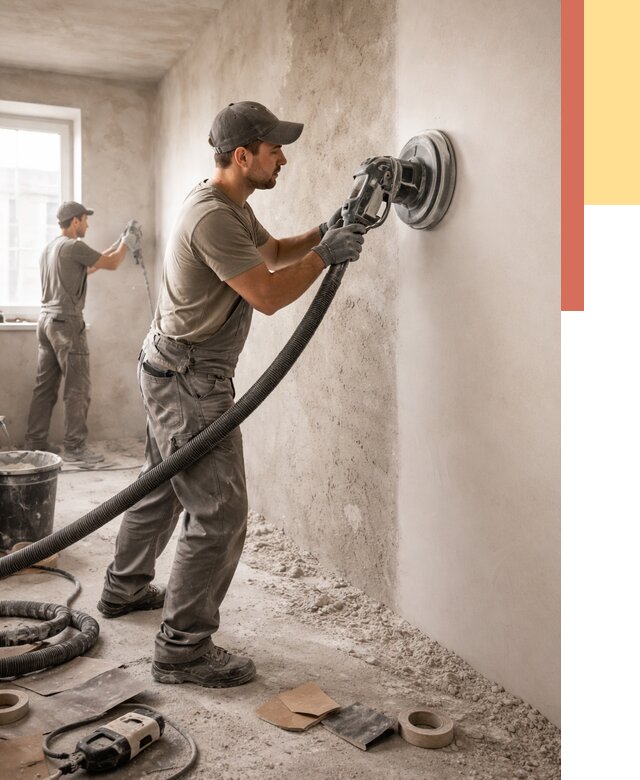 Шлифовка стен в Махачкале от 1243 руб/м2 — быстро и недорого | ОТДЕЛОЧНИК-Мхч