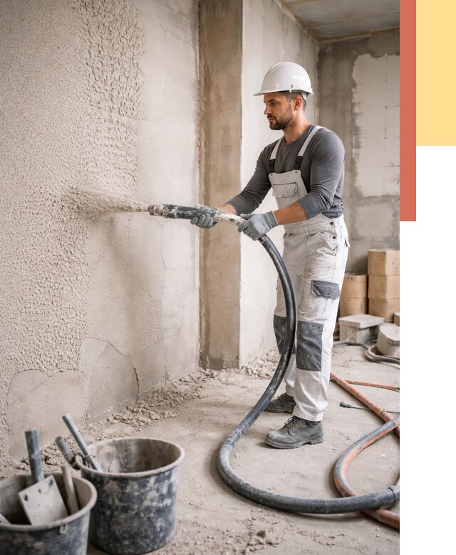 Машинная штукатурка стен в Махачкале под ключ от 6731 руб./м2 | ОТДЕЛОЧНИК-Мхч