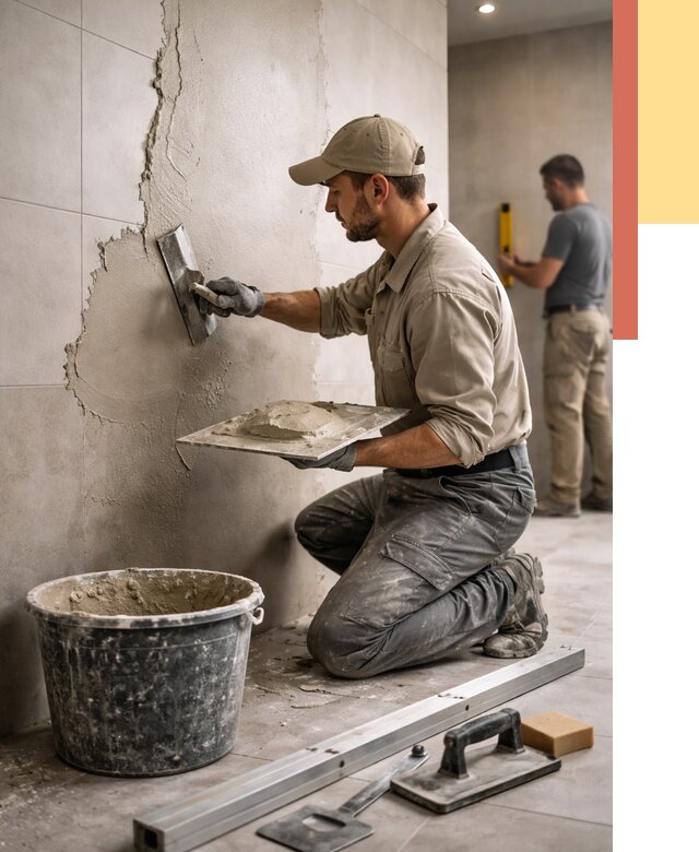 Штукатурка стен в ванной в Махачкале от 4660 руб./м² — выравнивание под ключ | ОТДЕЛОЧНИК-Мхч