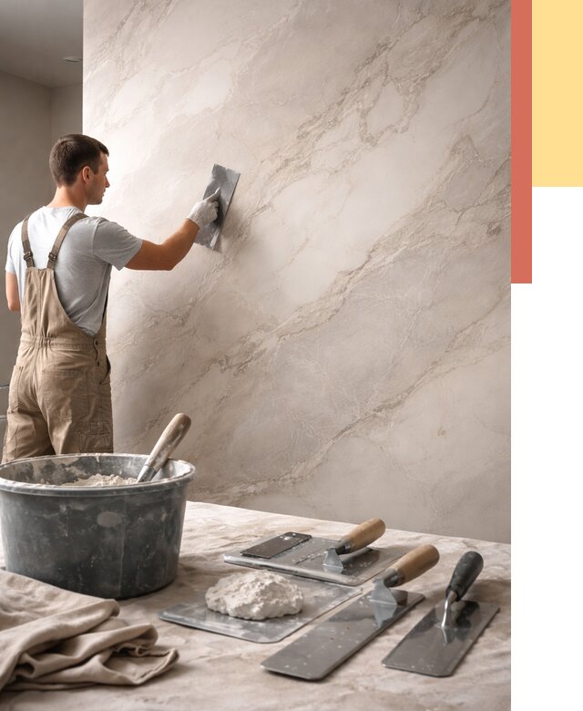 Декоративная штукатурка под мрамор в Махачкале от 2899 руб./м² — быстро и недорого | ОТДЕЛОЧНИК-Мхч