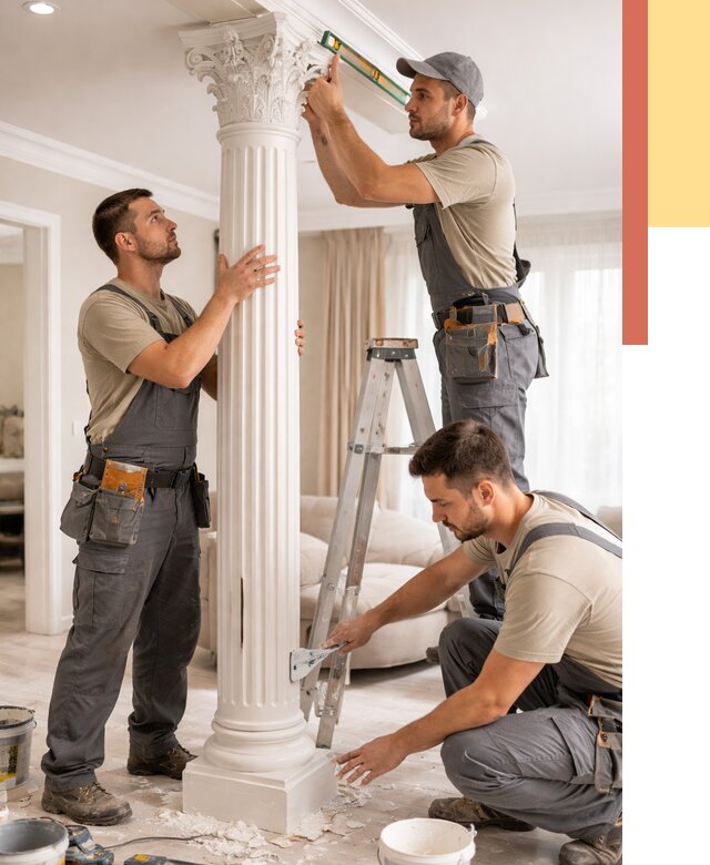 Установка декоративных колонн в Махачкале от 12426 руб. под ключ | ОТДЕЛОЧНИК-Мхч