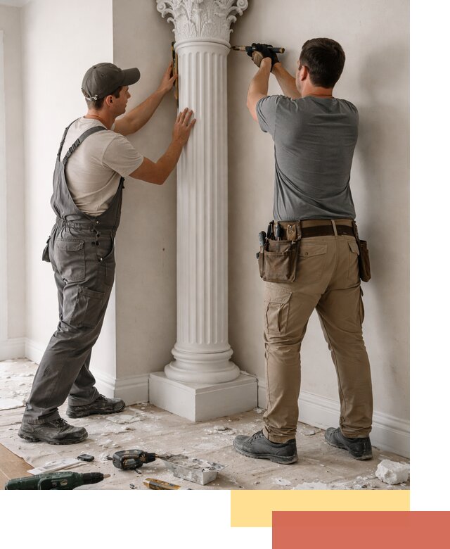 Установка декоративных колонн в Махачкале под ключ