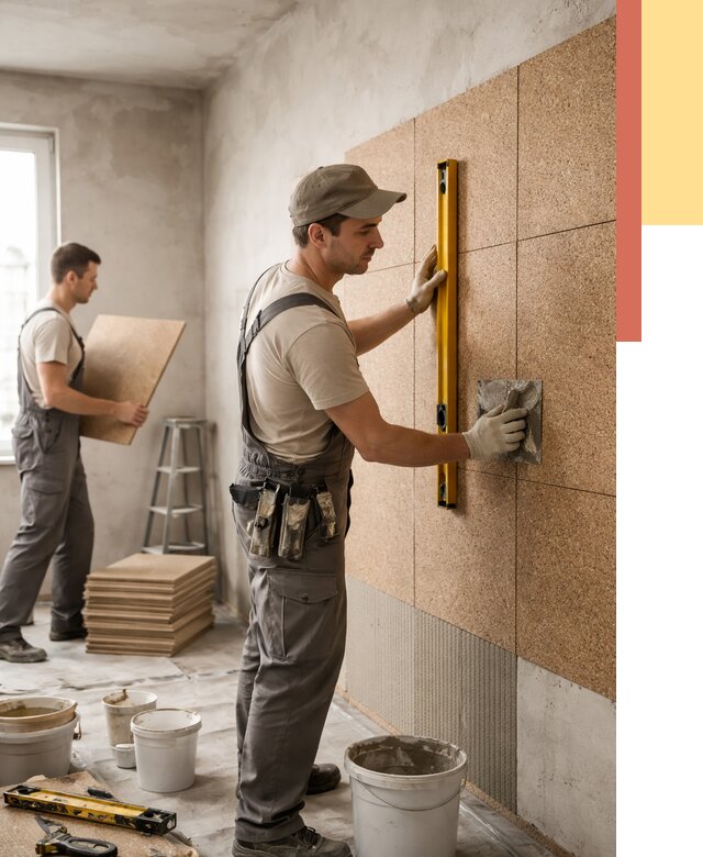 Монтаж пробковых панелей на стены в Махачкале от 3624 руб. — ОТДЕЛОЧНИК-Мхч