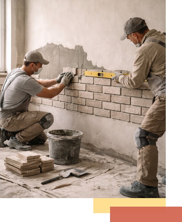 Монтаж декоративного кирпича профессионально в Махачкале