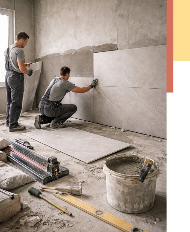 Облицовка стен керамогранитом в Махачкале от 4349 руб./м² — услуги под ключ | ОТДЕЛОЧНИК-Мхч