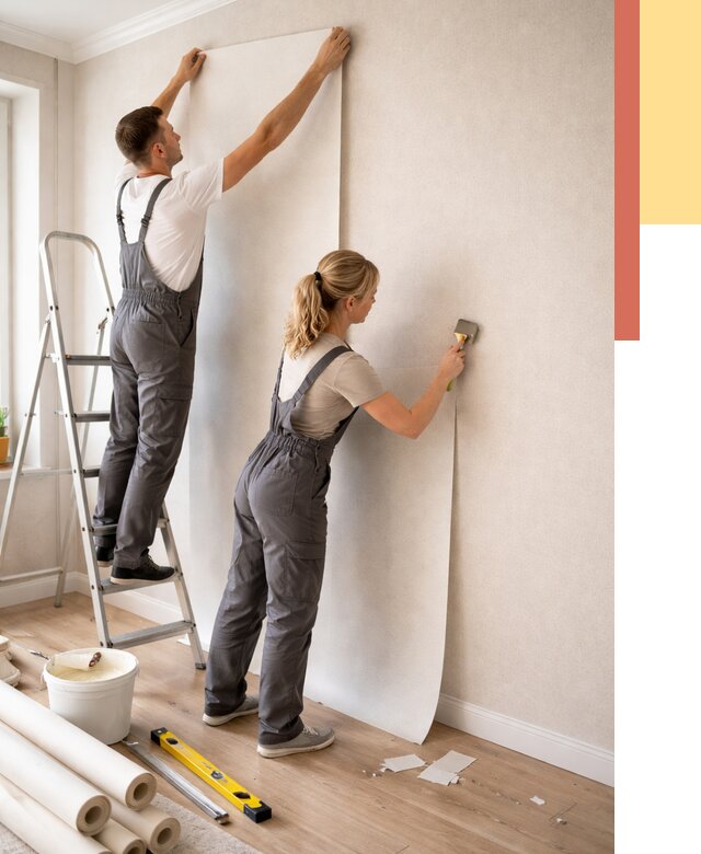 Поклейка флизелиновых обоев в Махачкале от 6213 руб. | Быстро и недорого — ОТДЕЛОЧНИК-Мхч