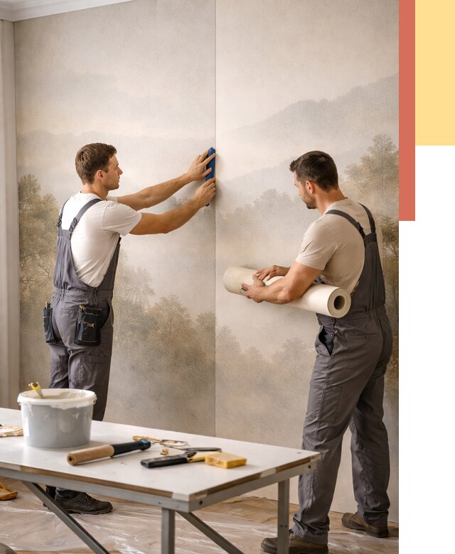 Поклейка фотообоев в Махачкале от 8802 руб/м² — быстро и недорого | ОТДЕЛОЧНИК-Мхч