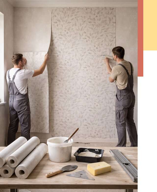 Поклейка обоев с подбором рисунка в Махачкале от 3624 руб. | ОТДЕЛОЧНИК-Мхч - быстро и недорого