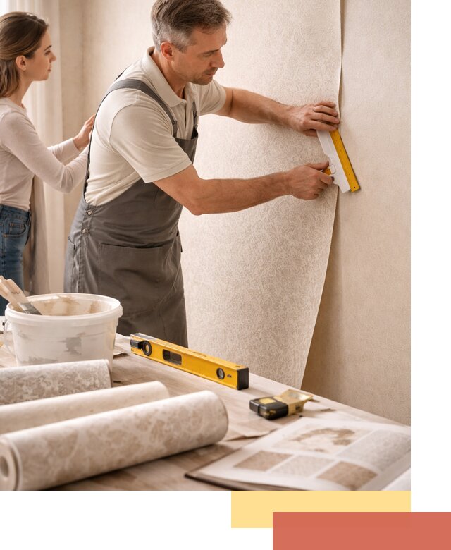 Поклейка обоев с подбором рисунка в Махачкале