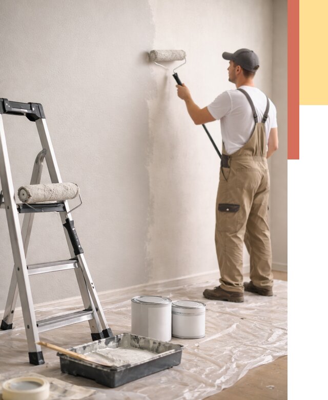 Покраска стен латексной краской в Махачкале от 4660 руб. за м2 | ОТДЕЛОЧНИК-Мхч