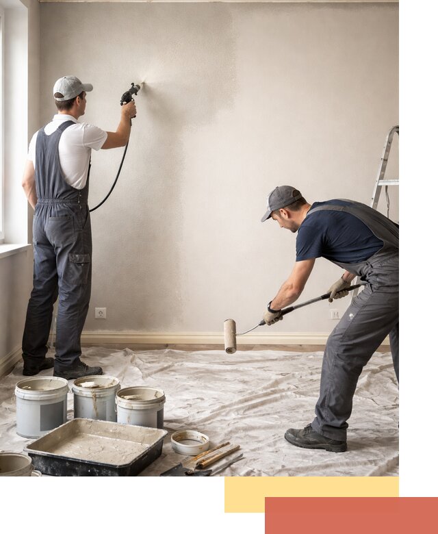 Покраска стен моющейся краской и защита поверхностей в Махачкале