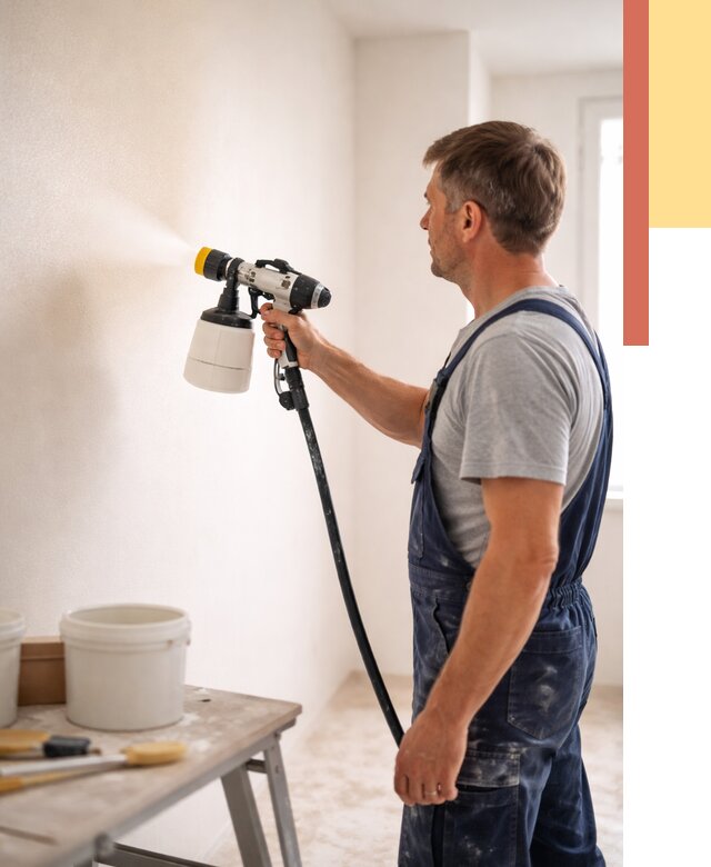 Покраска стен краскопультом в Махачкале от 7766 руб. — механизированная покраска | ОТДЕЛОЧНИК-Мхч