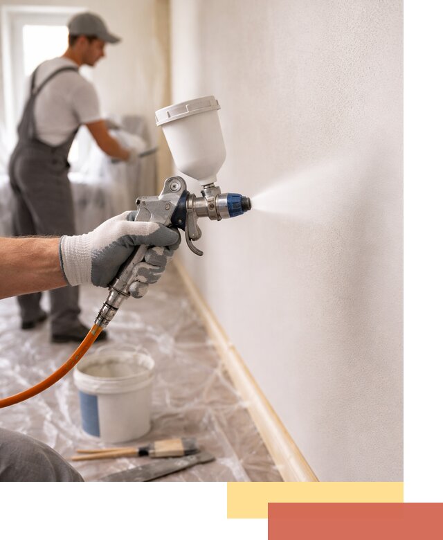 Покраска стен краскопультом в Махачкале быстро и качественно