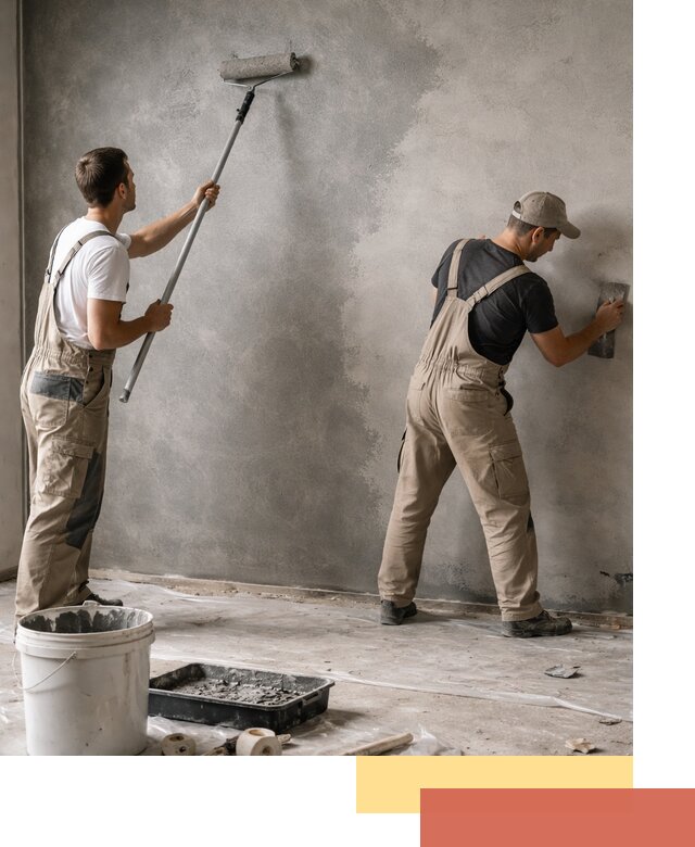 Покраска стен под бетон в Махачкале профессионально и недорого