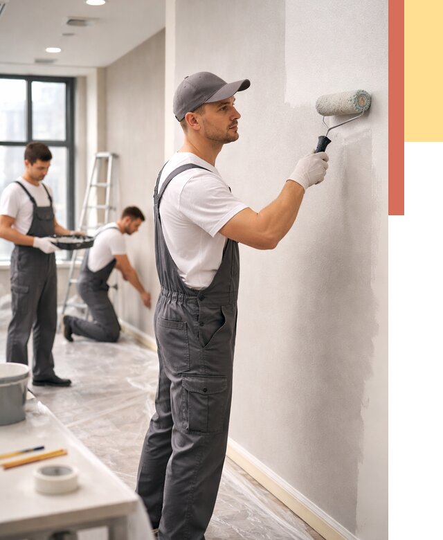 Покраска стен в офисе в Махачкале от 8802 руб. — быстро и недорого | ОТДЕЛОЧНИК-Мхч