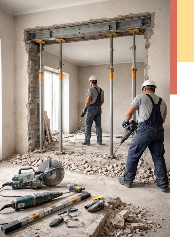 Прорезка проема в стене в Махачкале от 4660 руб. — быстро и недорого | ОТДЕЛОЧНИК-Мхч