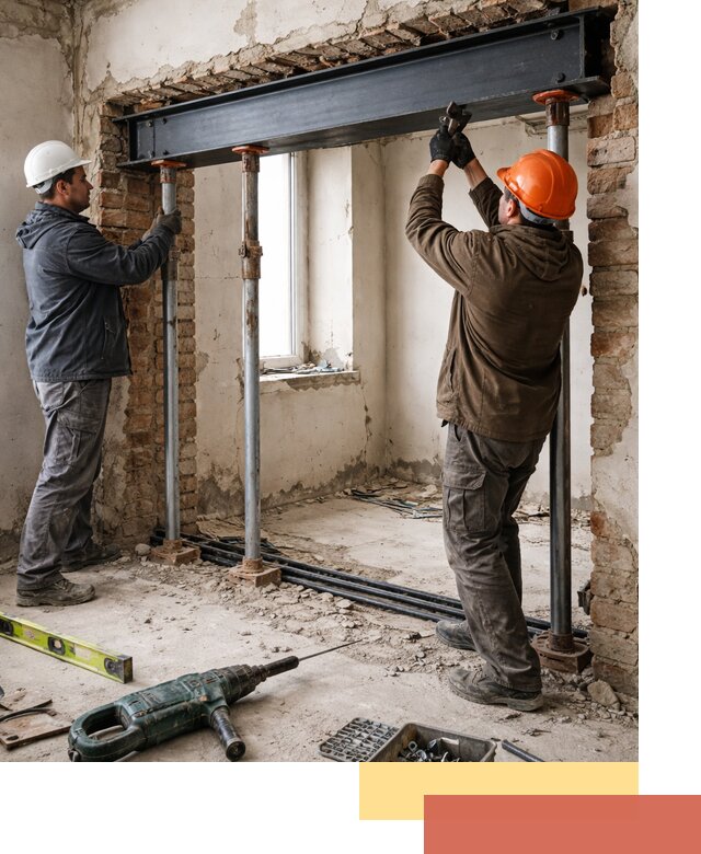 Усиление проема в стене в Махачкале для расширения и безопасности