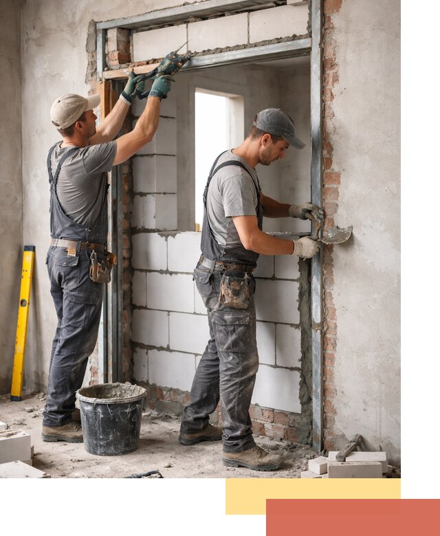 Закладка дверного проема под ключ в Махачкале: демонтаж, монтаж, отделка