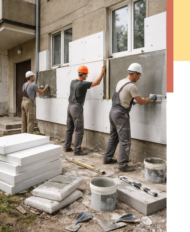 Утепление стен пенопластом в Махачкале от 1812 руб. — недорого и под ключ | ОТДЕЛОЧНИК-Мхч