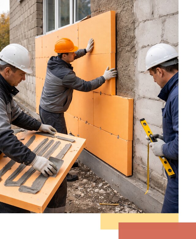 Утепление фасада пеноплексом под ключ в Махачкале