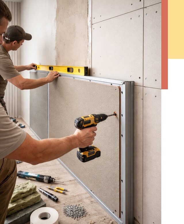 Шумоизоляция стен панелями ЗИПС в Махачкале от 2278 руб./м² под ключ | ОТДЕЛОЧНИК-Мхч