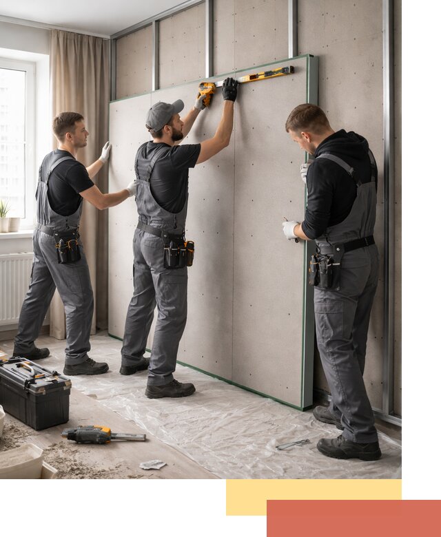 Шумоизоляция стен панелями ЗИПС в Махачкале для жилых и коммерческих помещений