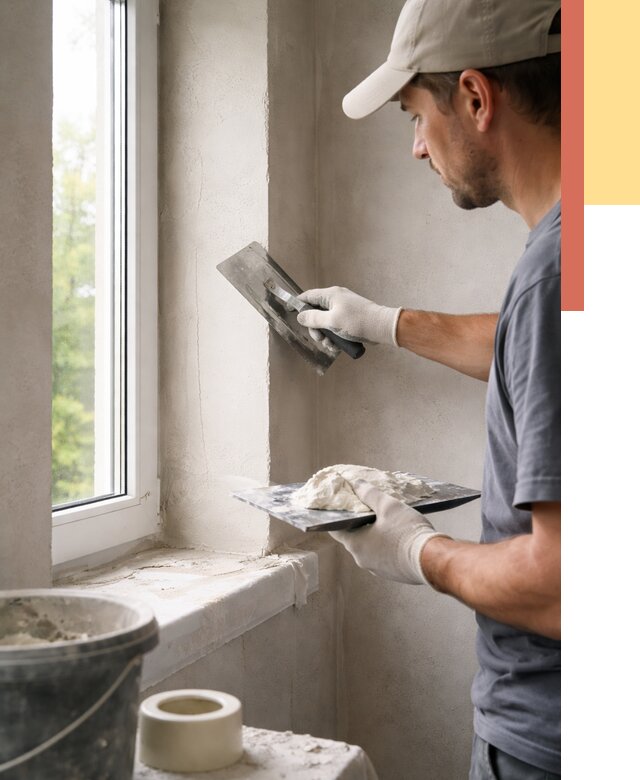 Штукатурка откосов в Махачкале от 4660 руб/м² — услуги и выравнивание под ключ | ОТДЕЛОЧНИК-Мхч