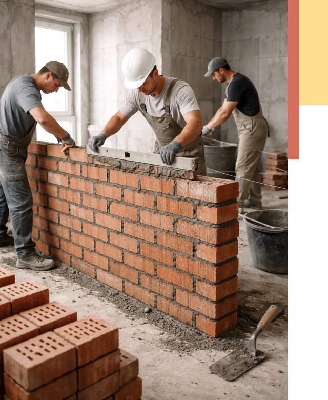 Кладка перегородок из кирпича в Махачкале от 3624 руб. за м² | ОТДЕЛОЧНИК-Мхч