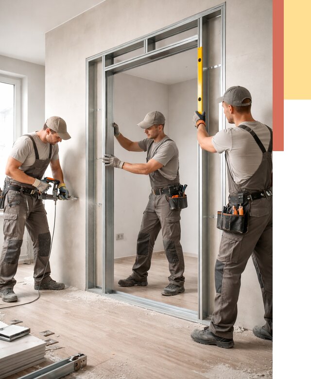 Устройство дверного проема в перегородке в Махачкале от 4660 руб. под ключ | ОТДЕЛОЧНИК-Мхч