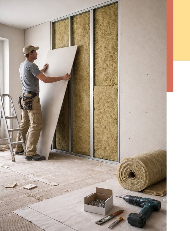 Перегородка из гипсокартона с шумоизоляцией в Махачкале от 3231 руб. | ОТДЕЛОЧНИК-Мхч