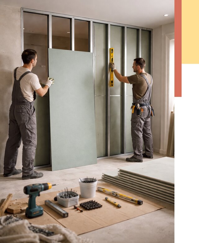 Перегородка из влагостойкого гипсокартона в Махачкале от 4970 руб. — монтаж под ключ | ОТДЕЛОЧНИК-Мхч