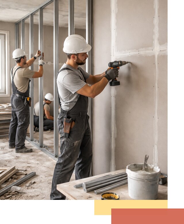 Перегородки из огнестойкого гипсокартона в Махачкале под ключ