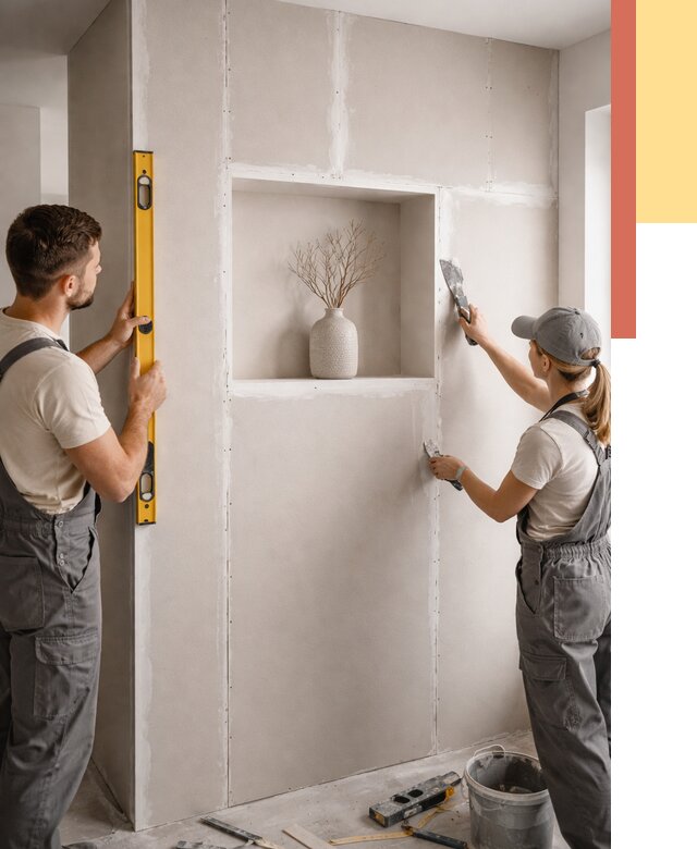 Перегородка из гипсокартона с нишей в Махачкале от 3365 руб. под ключ | ОТДЕЛОЧНИК-Мхч