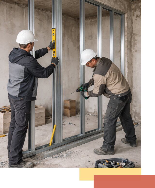 Монтаж каркаса перегородки из профиля в Махачкале