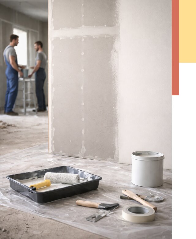 Покраска перегородок из гипсокартона в Махачкале от 4660 руб. под ключ | ОТДЕЛОЧНИК-Мхч