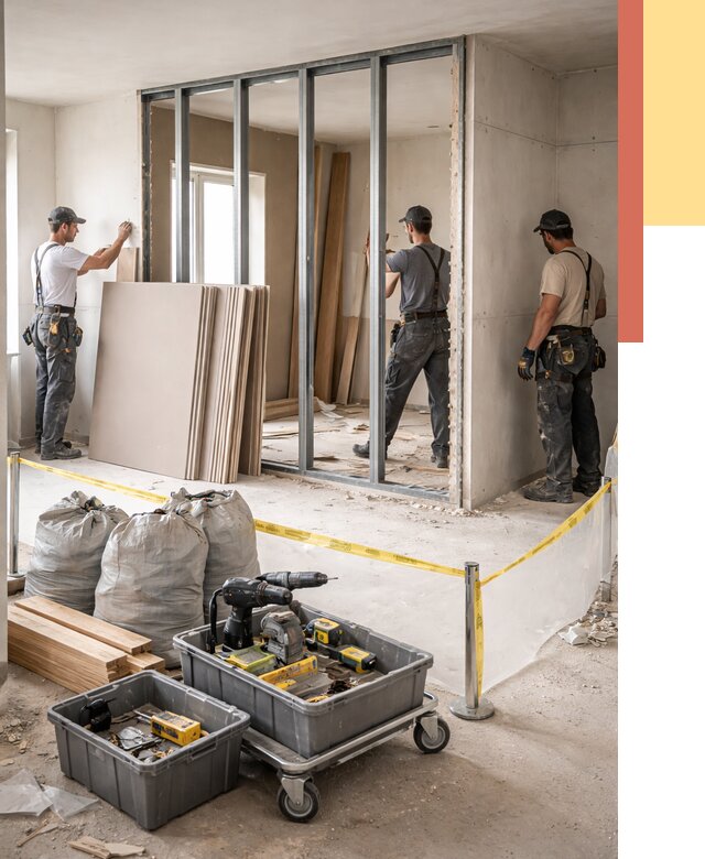 Перенос гипсокартонной перегородки в Махачкале под ключ от 4660 руб. | Демонтаж и монтаж – ОТДЕЛОЧНИК-Мхч