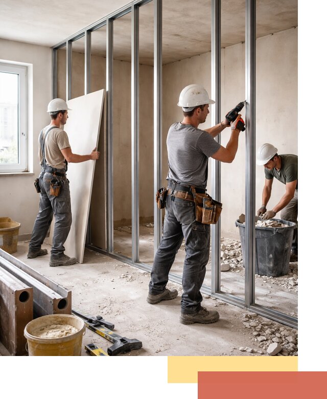 Перенос гипсокартонной перегородки в Махачкале профессионально и быстро