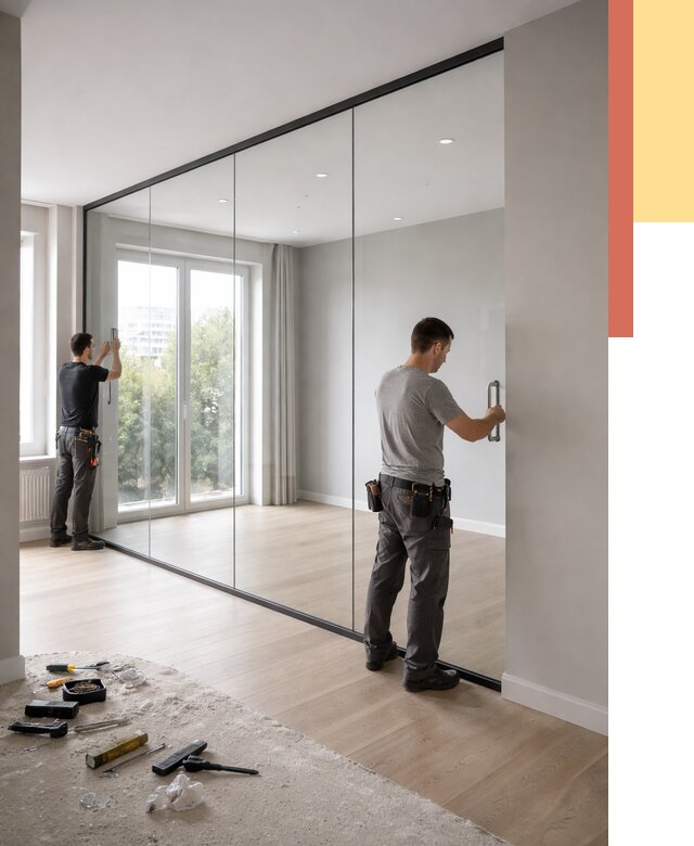 Изготовление стеклянных перегородок в Махачкале от 12788 руб. под ключ | ОТДЕЛОЧНИК-Мхч