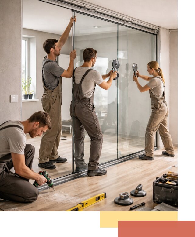 Изготовление стеклянных перегородок на заказ в Махачкале